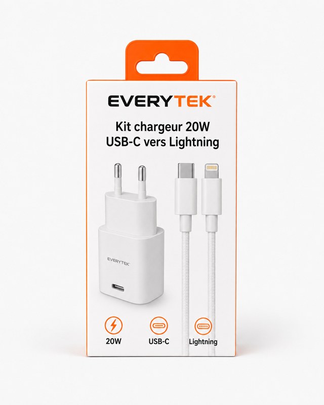 Kit chargeur 20W USB-C vers Lightning